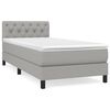 vidaXL Pat box spring cu saltea, gri deschis, 80x200 cm, textil