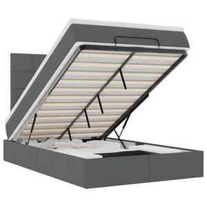 vidaXL Cadru pat otoman cu saltea țesătură gri &icirc;nchis 120x200 cm