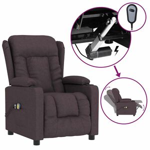 vidaXL Fotoliu de masaj electric, maro &icirc;nchis, material textil