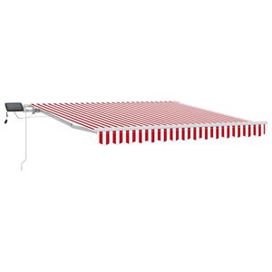 vidaXL Copertină retractabilă Roșu și Alb 300 x 250 cm