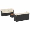vidaXL Set canapele de grădină cu perne, 7 piese, negru, poliratan