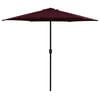 vidaXL Umbrelă soare de grădină st&acirc;lp aluminiu roșu bordo 270x246 cm