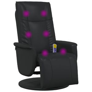 vidaXL Scaun de masaj cu reclinaj rotativ Negru 71 x 90 x 105 cm