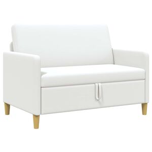 vidaXL Sofa cu Spațiu de Depozitare Alb 122 x 78 x 87 cm Poliester