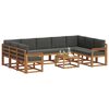 vidaXL Set de canapele de exterior cu pernă 10 pcs Natural și Antracit