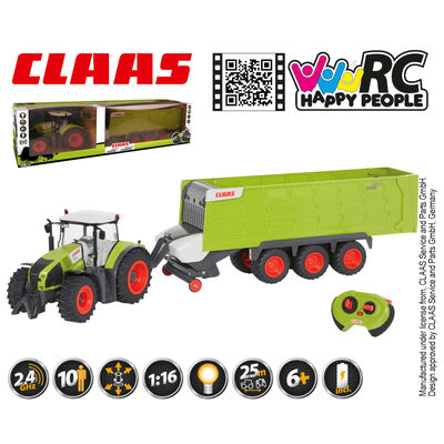 CLAAS Tractor jucărie cu remorcă AXION870 și CARGOS9600 1:16