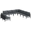vidaXL Set de canapele pentru grădină 9 buc. Negru Oțel
