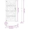 vidaXL Poartă de grădină neagră 100x200 cm, oțel, design cu flacără