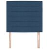 vidaXL Tăblie LED cu benzi LED cu headboard albastru 100 cm țesătură