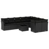 vidaXL Set canapele de grădină cu perne, 10 piese, negru, poliratan