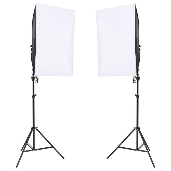 vidaXL Kit studio foto cu set de lumină și fundal