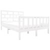 vidaXL Cadru de pat dublu, alb, 135x190 cm, lemn masiv de pin