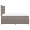 vidaXL Pat box spring cu saltea, gri taupe, 140x200 cm, textil