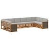 vidaXL Set de canapele de exterior 7 buc. Natural și gri deschis