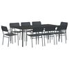 vidaXL Set de dining 9 buc. Antracit Oțel