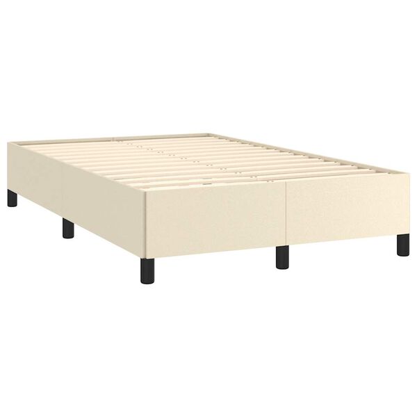 vidaXL Cadru de pat fără saltea cremă 120x190 cm piele artificială
