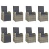 vidaXL Set mobilier grădină cu perne, 9 piese, gri, poliratan