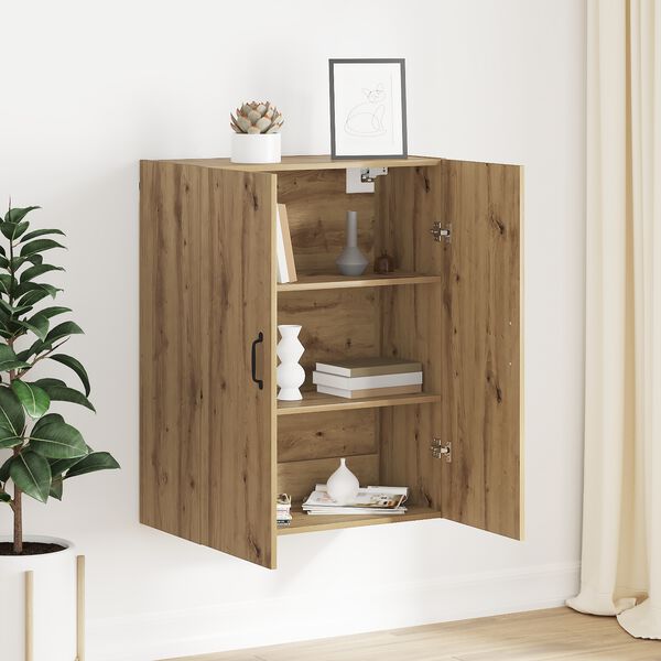 vidaXL Dulap de perete Pe perete Stejar Artizanal 69,5 x 34 x 90 cm
