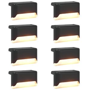 vidaXL Lumini solare pentru exterior cu ștecher &icirc;n păm&acirc;nt 8 pcs 4,5 cm