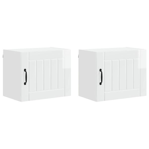 vidaXL Dulap de bucătărie 2 pcs Alb lucios 50 x 31 x 40 cm