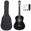 vidaXL Set de chitară clasică &icirc;ncepători, 8 piese, negru, 1/2 34"