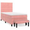 vidaXL Pat box spring cu saltea, roz, 80x200 cm, catifea