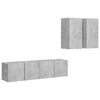 vidaXL Set de dulapuri TV, 4 piese, gri beton, lemn prelucrat