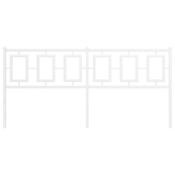 vidaXL Tăblie de pat metalică, alb, 180 cm