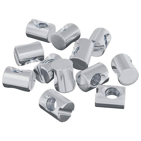 vidaXL Piulițe cilindrice 12 pcs Argintiu M6 x 13 mm Metal