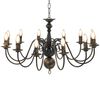vidaXL Candelabru antichizat, negru, 12 becuri E14