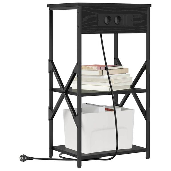 vidaXL Dulap de noapte Stejar Negru 41 x 31 x 76 cm Lemn compozit