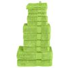 vidaXL Set de prosoape premium, SOLUND, 12 piese, verde, 600 g/m&sup2;