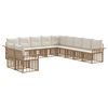 vidaXL Set de canapele de exterior 11 pcs Alb Natural și Crem