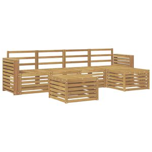 vidaXL Set de canapele de exterior 6 buc. Alb Lemn Solid de Acacia