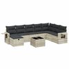 vidaXL Set canapele de grădină cu perne, 9 piese gri deschis poliratan