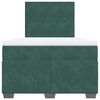 vidaXL Pat box spring cu saltea, verde &icirc;nchis, 120x200 cm, catifea