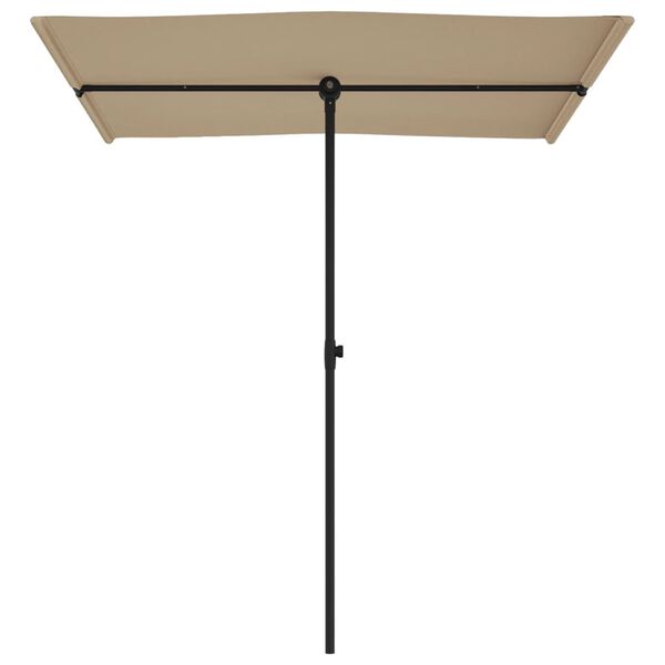 vidaXL Umbrelă de soare de grădină, st&acirc;lp aluminiu, taupe, 180x110 cm