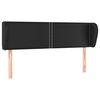 vidaXL Tăblie de pat cu aripioare negru 147x23x78/88cm piele ecologică