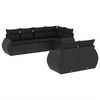 vidaXL Set canapele de grădină cu perne, 7 piese, negru, poliratan