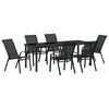 vidaXL Set de masă pentru grădină 7 buc. Negru