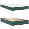 vidaXL Cadru de pat cu saltea cu saltea 2 pcs Verde Catifea