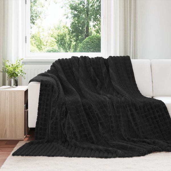 vidaXL Pături de aruncat 6 pcs Negru 240 x 220 cm Molton