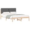 vidaXL Cadru de pat cu tăblie tapițată Gri &icirc;nchis 140 x 190 cm