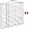 vidaXL Coșuri gabion arcuite 4 buc, 200x50x180/200 cm, fier galvanizat