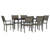 vidaXL Set mobilier de grădină, 7 piese, negru, oțel și textilenă