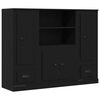 vidaXL Bufet Stejar Negru 132 x 35.5 x 103.5 cm Lemn compozit