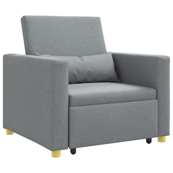 vidaXL Canapea extensibilă single Gri deschis 90 x 165 x 87 cm