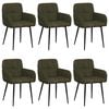 vidaXL Scaune de dining 6 buc. Piele Suedată Sintetică Verde Army