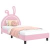 vidaXL Cadru de pat pentru copii cu spătar Roz 90 x 190 cm PU