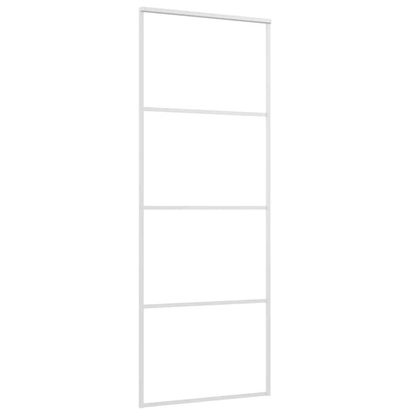 vidaXL Ușă glisantă, alb, 76x205 cm, sticlă mată ESG și aluminiu